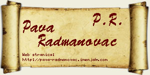 Pava Radmanovac vizit kartica